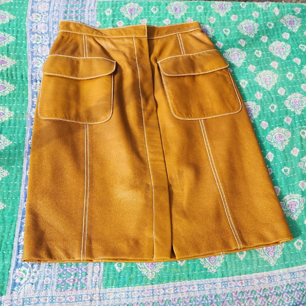 Brown Leather Skirt